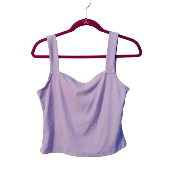SHEIN Lavender Basic Rib Square Neck Crop Camisole Size XL - Picture 1 of 4